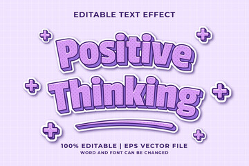 Wall Mural - Editable text effect - Positive Thinking Cartoon template style premium vector