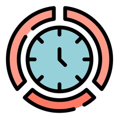 Canvas Print - Timer time management icon. Outline Timer time management vector icon color flat isolated