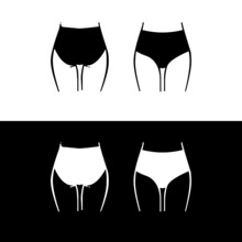 Sexy Panties Icon. Vector Women Ass In A Thong.