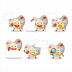 Wall Mural - Paint palette cartoon character bring information board