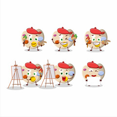 Sticker - Artistic Artist of paint palette cartoon character painting with a brush