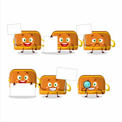 Sticker - Orange pencil case cartoon character bring information board