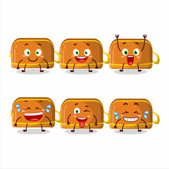 Poster - Cartoon character of orange pencil case with smile expression