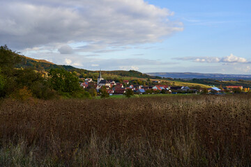 Canvas Print - Fachwerkdorf Nassach im Naturpark Haßberge, Gemeinde Aidhausen, Landkreis Haßberge, Unterfranken, Franken,  Deutschland