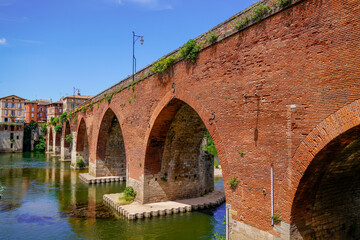 Wall Mural - albi mediaeval access bridge city above the tarn river