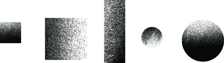 Distorted geometric shape . Minimal art design . Noise destroyed logo . Trendy grainy shapes . Graph print texture .Spray effect .Grunge texture . Distressed element .vector 
