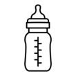 Baby Bottle Vector Outline Icon Isolated On White Background
