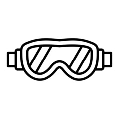 Sticker - Goggles Vector Outline Icon Isolated On White Background