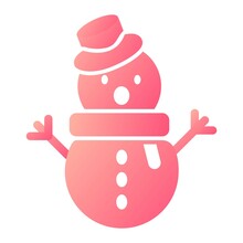 Vector Snowman Glyph Gradient Icon Design