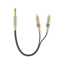 Adapter 6.5 Audio Jack For 2 RCA. Vector Illustration.