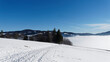Winter im Zeller Bergland im Südschwarzwald. Wanderparkplatz Zimmerplatz am Anfang des Weges nach Zeller Blauenschlafende