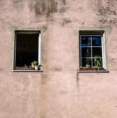 old window in the old wall