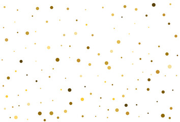 Wall Mural - Christmas classic round confetti. Gold polka dot confetti.