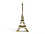 Fototapeta Boho - 3d render, eiffel tower gold on a white background with shadow