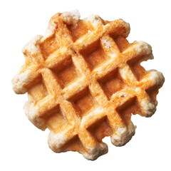 Wall Mural -  Single delicious waffle isolated over white background