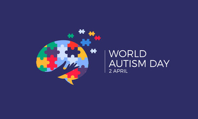 Flat world autism awareness day illustration