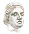 © kharlamova_lv - Antique plaster head Diana. Academic freehand pencil drawing