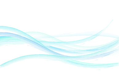 Wall Mural - Background light blue and green waves on white backdrop