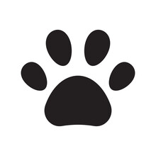 Paws Icon Black Isolated On White Background. Vector 10 Eps