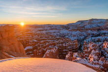 Winter Sunrise At Bryce Canyon