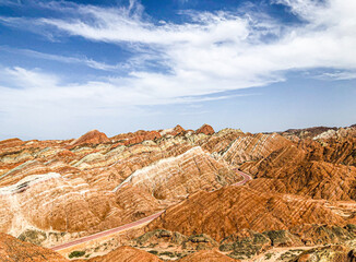 The Colorful Danxia natural scenery in Zhangye City
