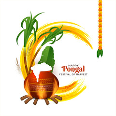 Happy Pongal festival decorative background design