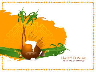 Elegant Happy Pongal cultural festival background design