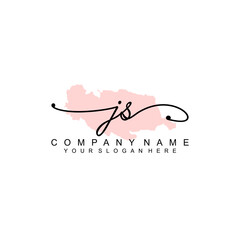 Canvas Print - JS initial Signature logo template vector