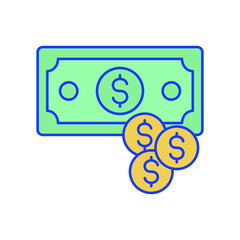 dollar coin Vector icon which is suitable for commercial work and easily modify or edit it

