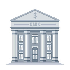 Wall Mural - bank building architecture cartoon vector illustration isolated object