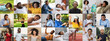 © Prostock-studio - Photos of happy african american people enjoying life, collage
