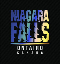 Canada Niagara Falls Design Vector Typography Graphics Print Etc