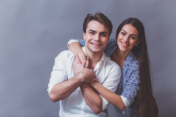 Sticker - Young couple in the studio