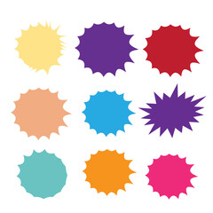 Wall Mural - Set of vector starburst, sunburst badges. Starburst isolated icons set