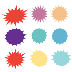 Wall Mural - bursting speech star set. starburst isolated icons set