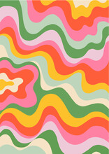 Wavy Swirls Twirls Vector Retro Abstract Pattern
