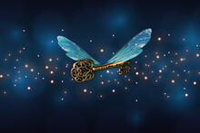 Magical Flying Key Meaning With Dragonfly Wings