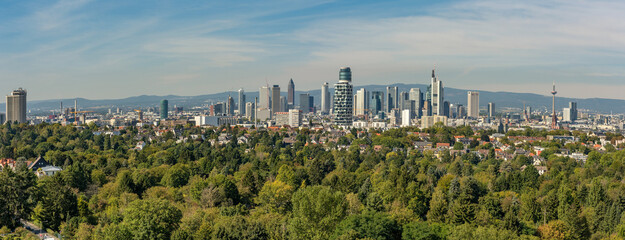 Wall Mural - View of the Frankfurt skyline from the Goetheturm viewpoint, Hesse, Germany