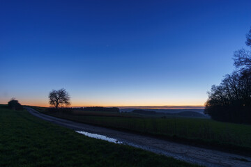 Wall Mural - twiligth of sunset over rural german landscape