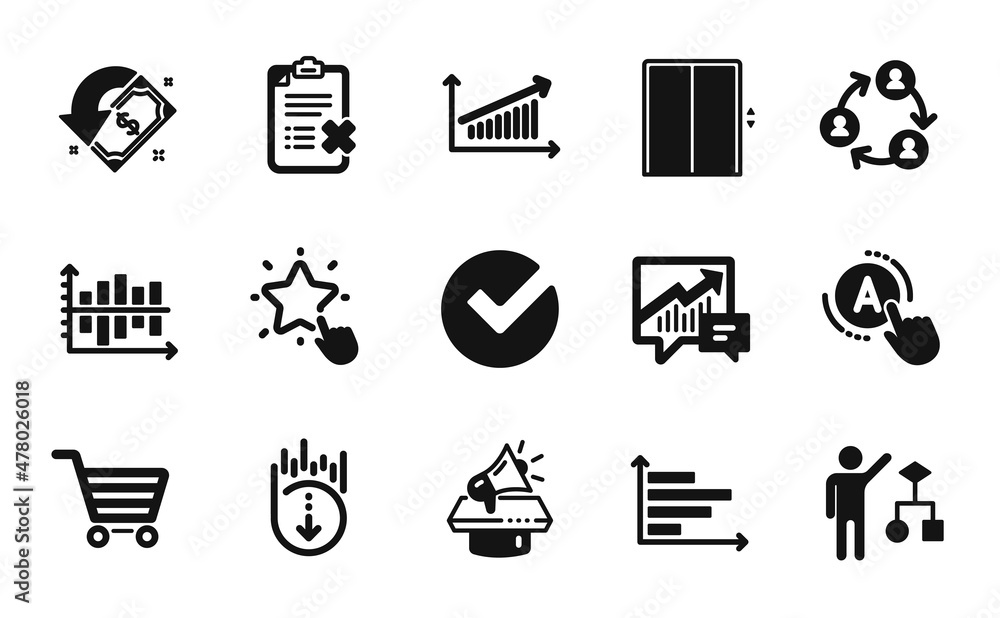 Vector set of Chart, Ab testing and Ranking star icons simple set ...