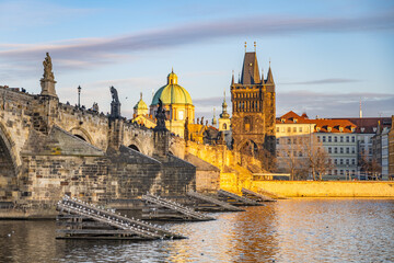 Wall Mural - Charles Bridge over Vltava River in Prague