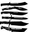 vector image of different types of knives.