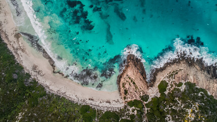 Wall Mural - Stylized Filter Long Exposure Drone shot of Observatory Point Esperance Western Australia