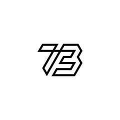 Wall Mural - t f b 3 tb t3 tfb tf3 initial logo design vector template
