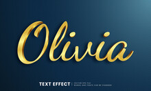 Editable Luxury 3d Gold Text Effect. Golden Fancy Font Style Perfect For Logotype, Title Or Heading Text.