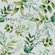 elegant floral seamless pattern with hand drawing leaves