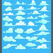 cloud design elements colored flat shapes sketch