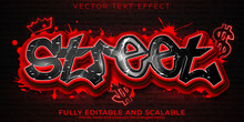 Graffiti Red Text Effect, Editable Spray And Street Text Style