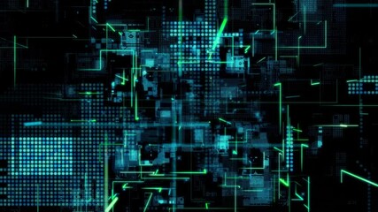 Poster - Rays of light passing through cyberspace. Communication network concept.