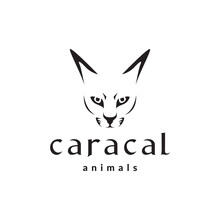 Face Black Caracal Cat Logo Design Vector Graphic Symbol Icon Sign Illustration Creative Idea